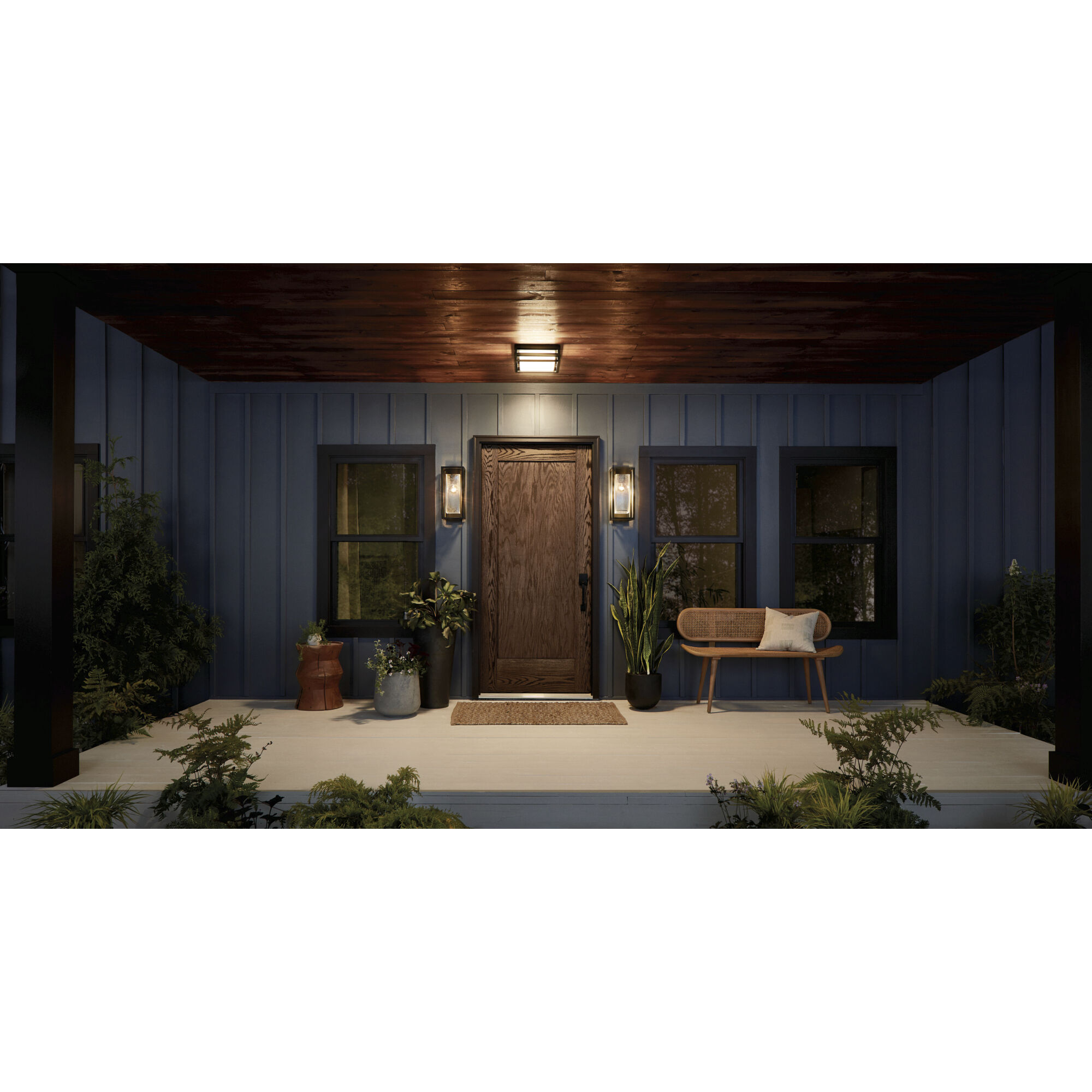 Ryler LED 12 inch Black Outdoor Flush & Semi Flush Mt