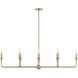 Alvaro 8 Light 11.5 inch Champagne Bronze Chandelier Linear Ceiling Light, Double