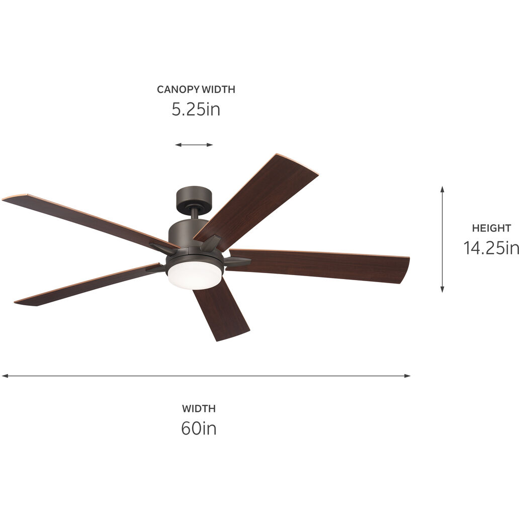 Lucian 60 inch Olde Bronze with Walnut/Cherry Blades Ceiling Fan