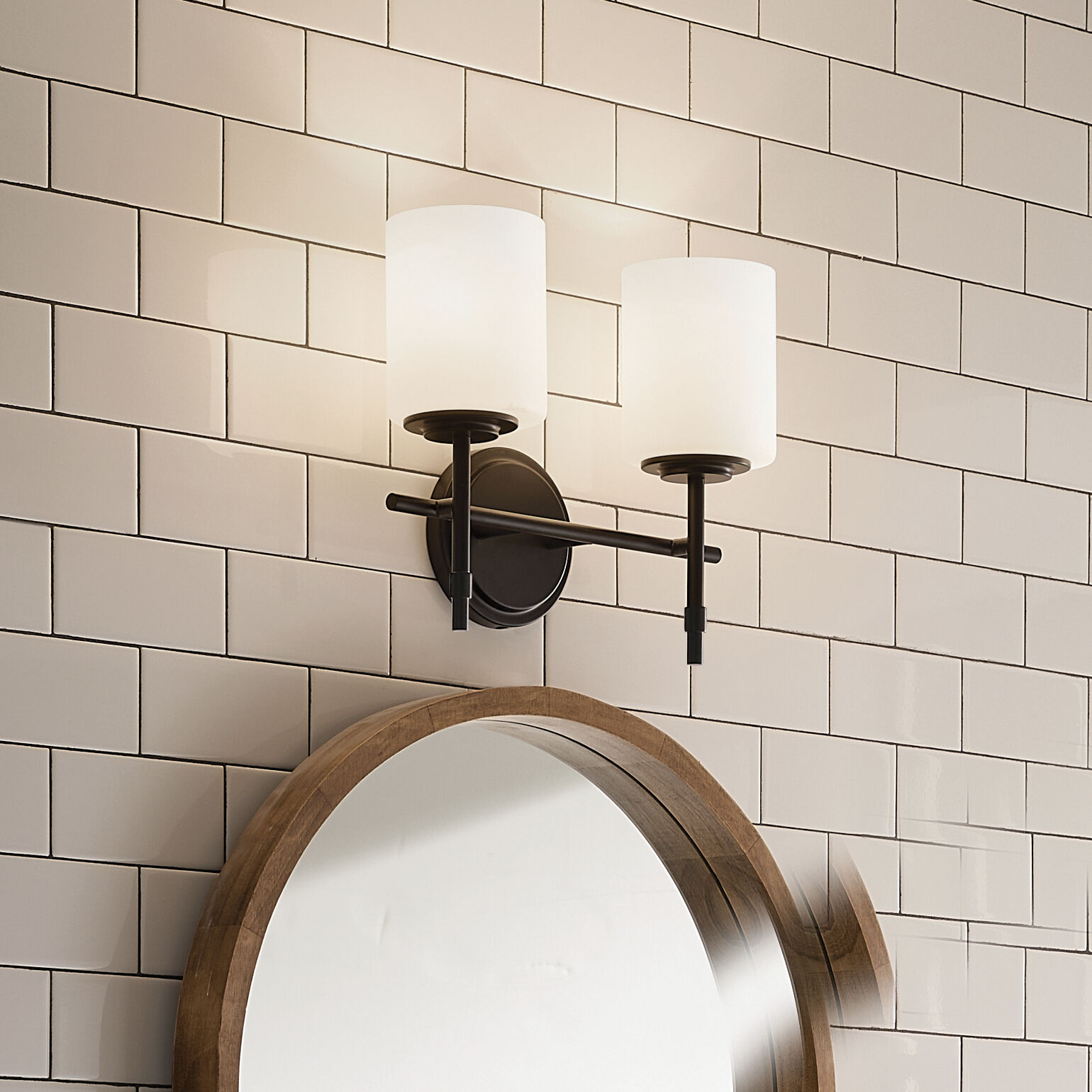 Ali 2 Light 14 inch Black Bath Vanity Light Wall Light