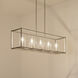 Crosby 5 Light 10 inch Brushed Nickel Chandelier Linear Ceiling Light, Single