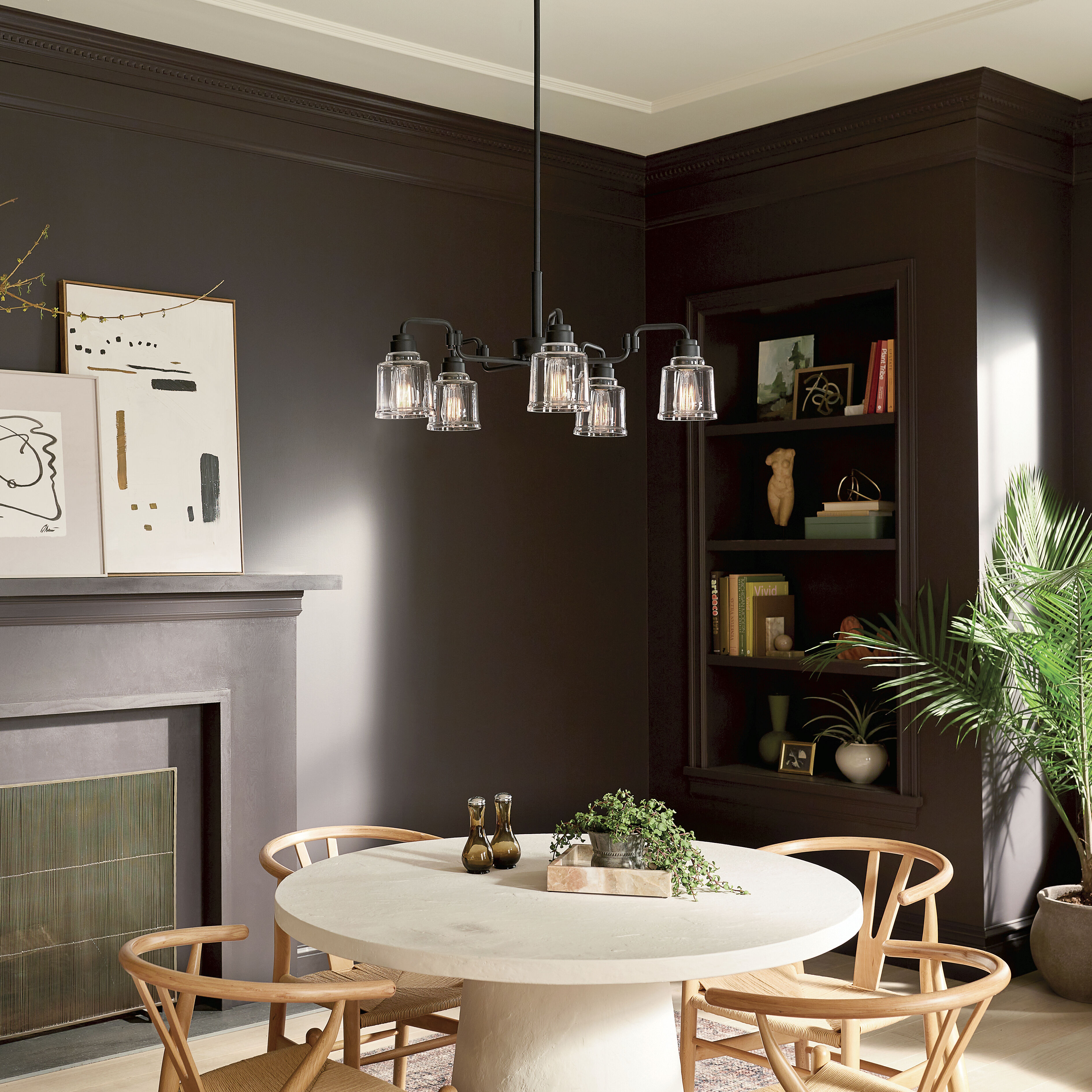 Aivian 5 Light 30 inch Black Chandelier Ceiling Light, Medium