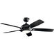 Geno 54 inch Satin Black with Silver Blades Ceiling Fan
