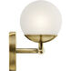 Jasper 3 Light 25 inch Natural Brass Wall Mt Bath 3 Arm Wall Light