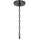 Stamos 9 Light Black Chandelier Ceiling Light in Satin Etched Glass