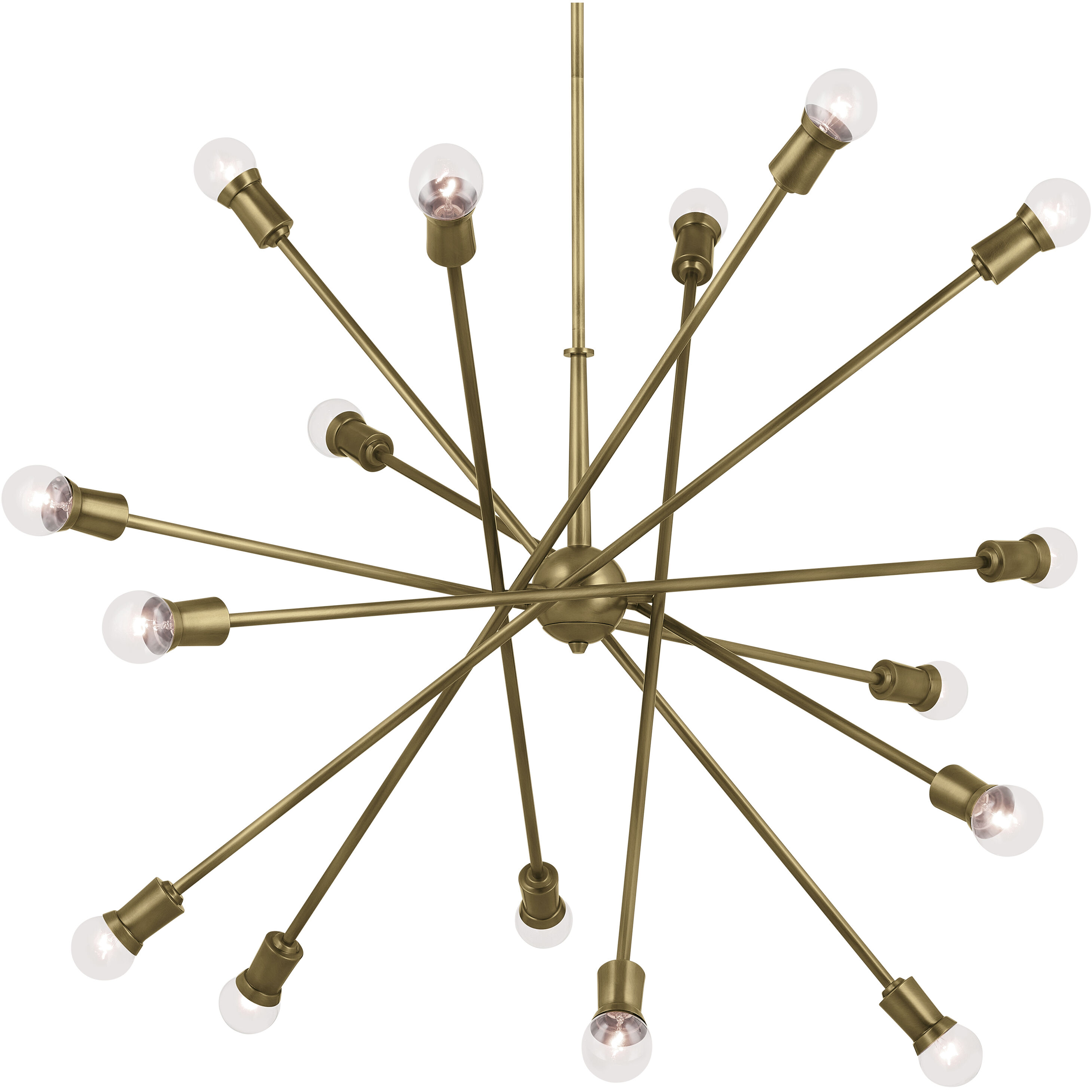Armstrong 16 Light Natural Brass Chandelier Ceiling Light, Large