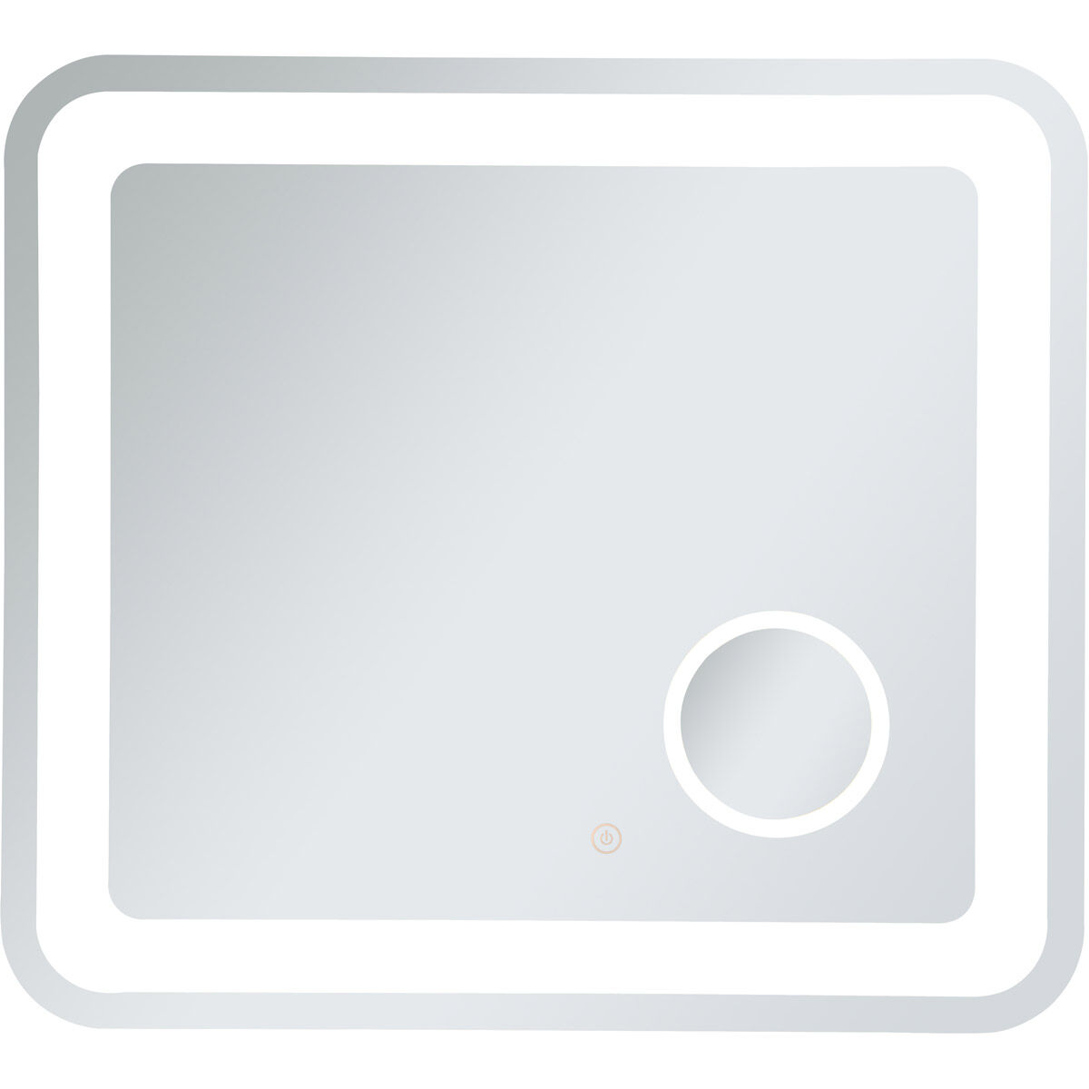 Lux 30 X 27 inch Glossy White Lighted Wall Mirror