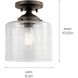 Winslow 1 Light 9 inch Olde Bronze Semi Flush Light Ceiling Light