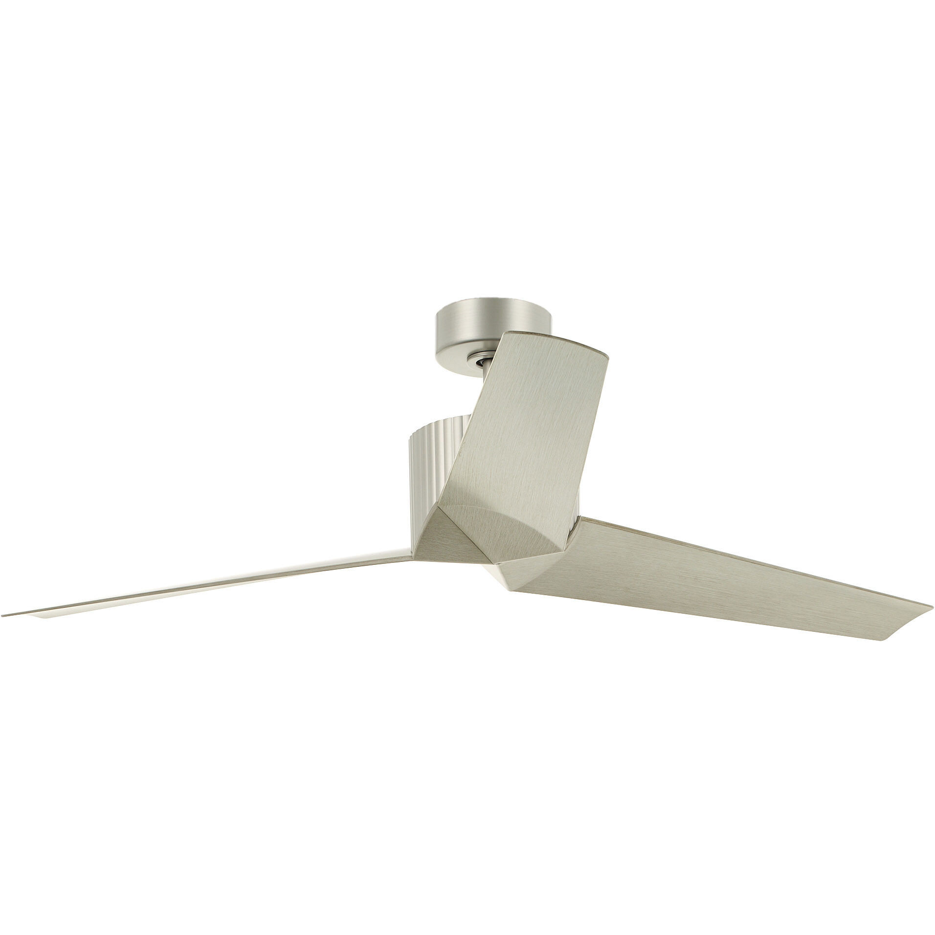 Almere 56 inch Brushed Nickel with Weathered White Walnut Blades Ceiling Fan