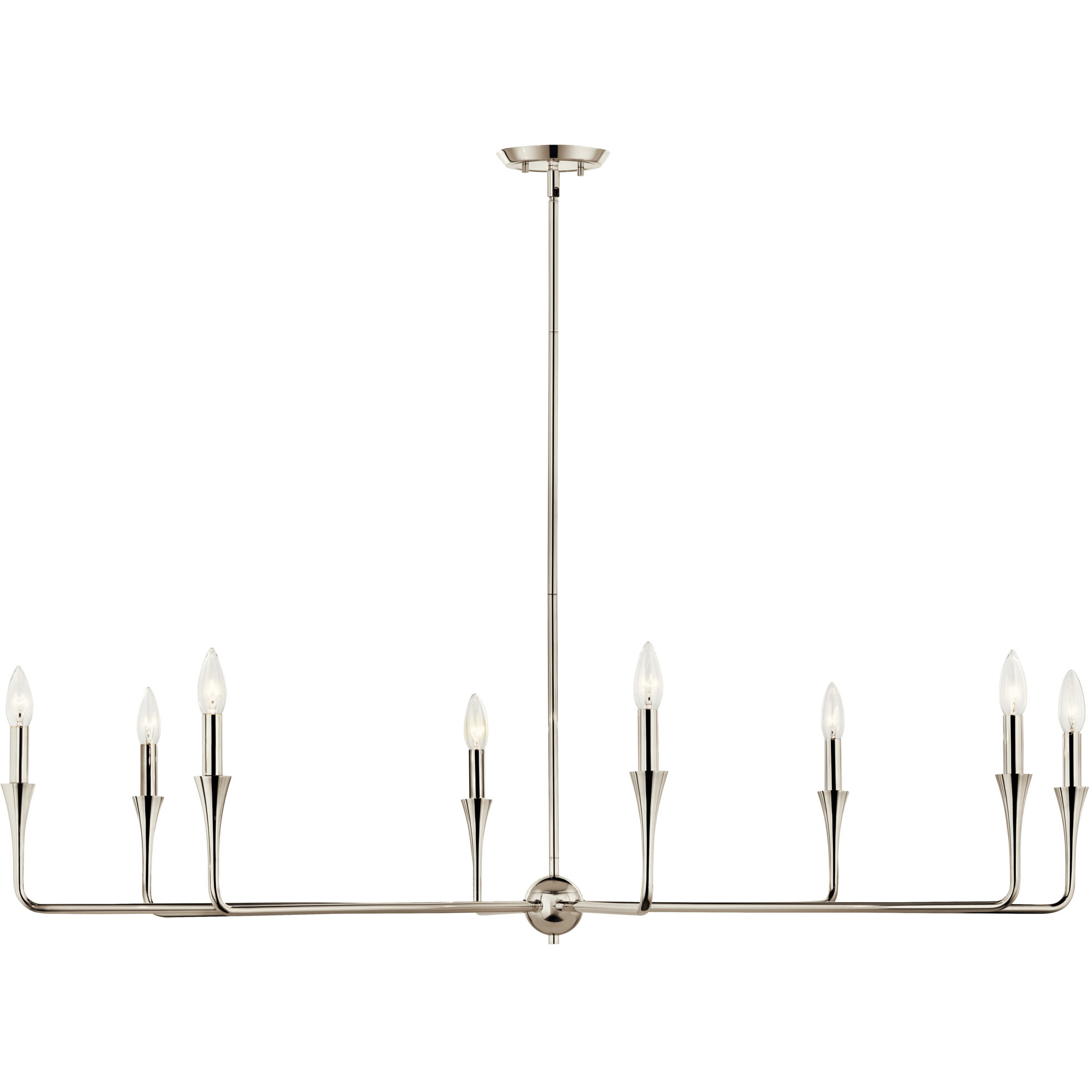 Alvaro 8 Light Polished Nickel Chandelier Ceiling Light, 1 Tier Large