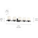 Tully 5 Light 40.25 inch Black Bath Bracket Wall Light, 5 Arm or More