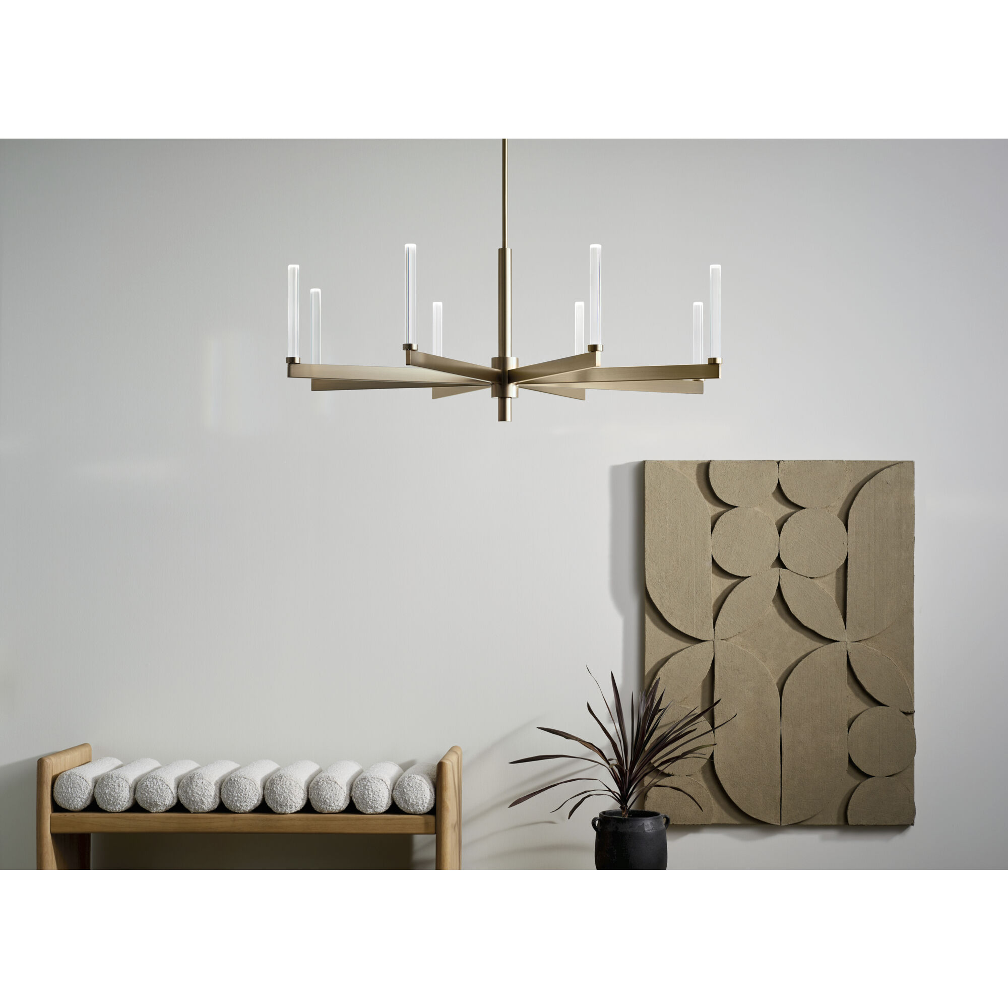 Sycara LED Champagne Bronze Chandelier Ceiling Light, 1 Tier Large