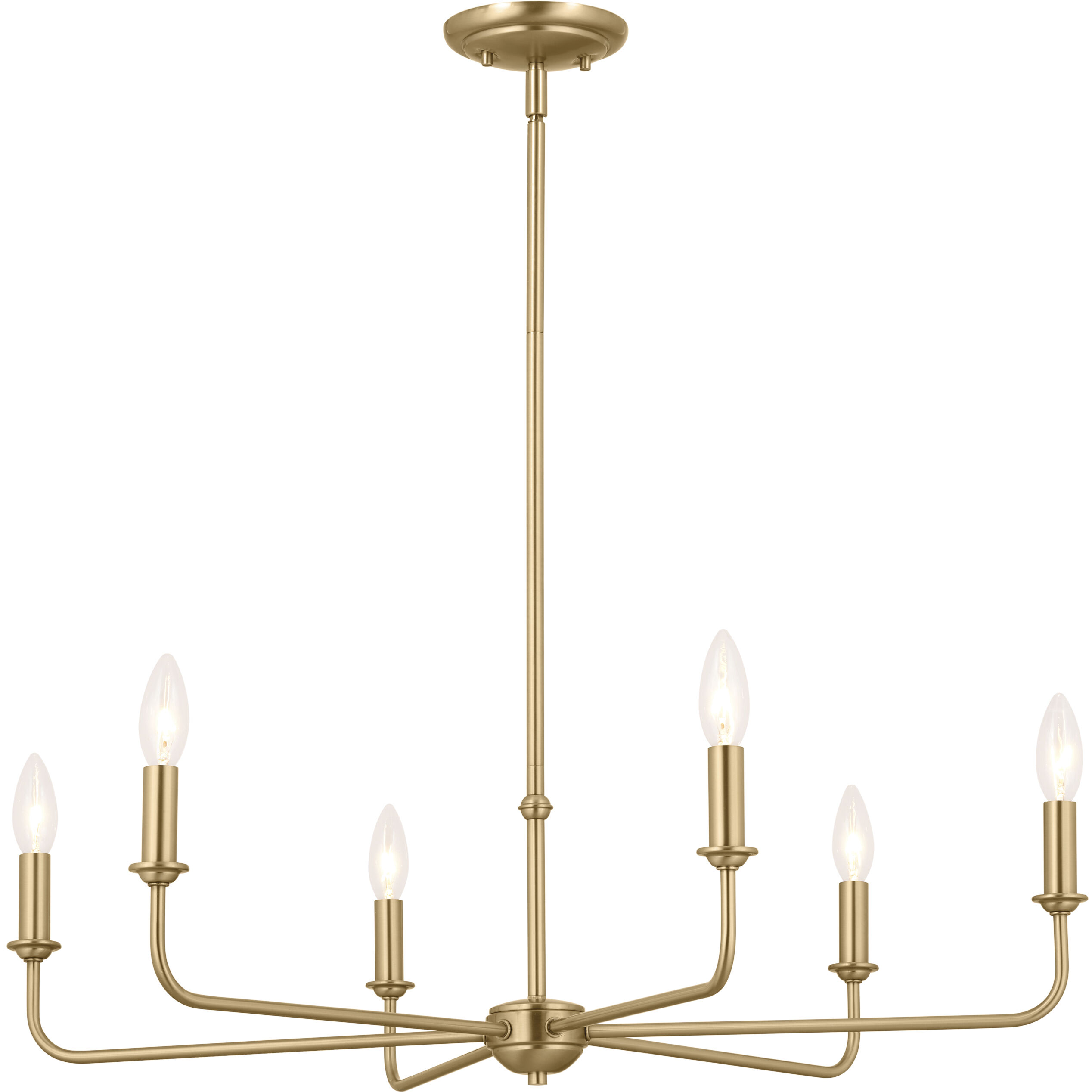 Pallas 6 Light 32.25 inch Brushed Natural Brass Chandelier Ceiling Light