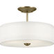 Shailene 3 Light Natural Brass Semi Flush Light Ceiling Light