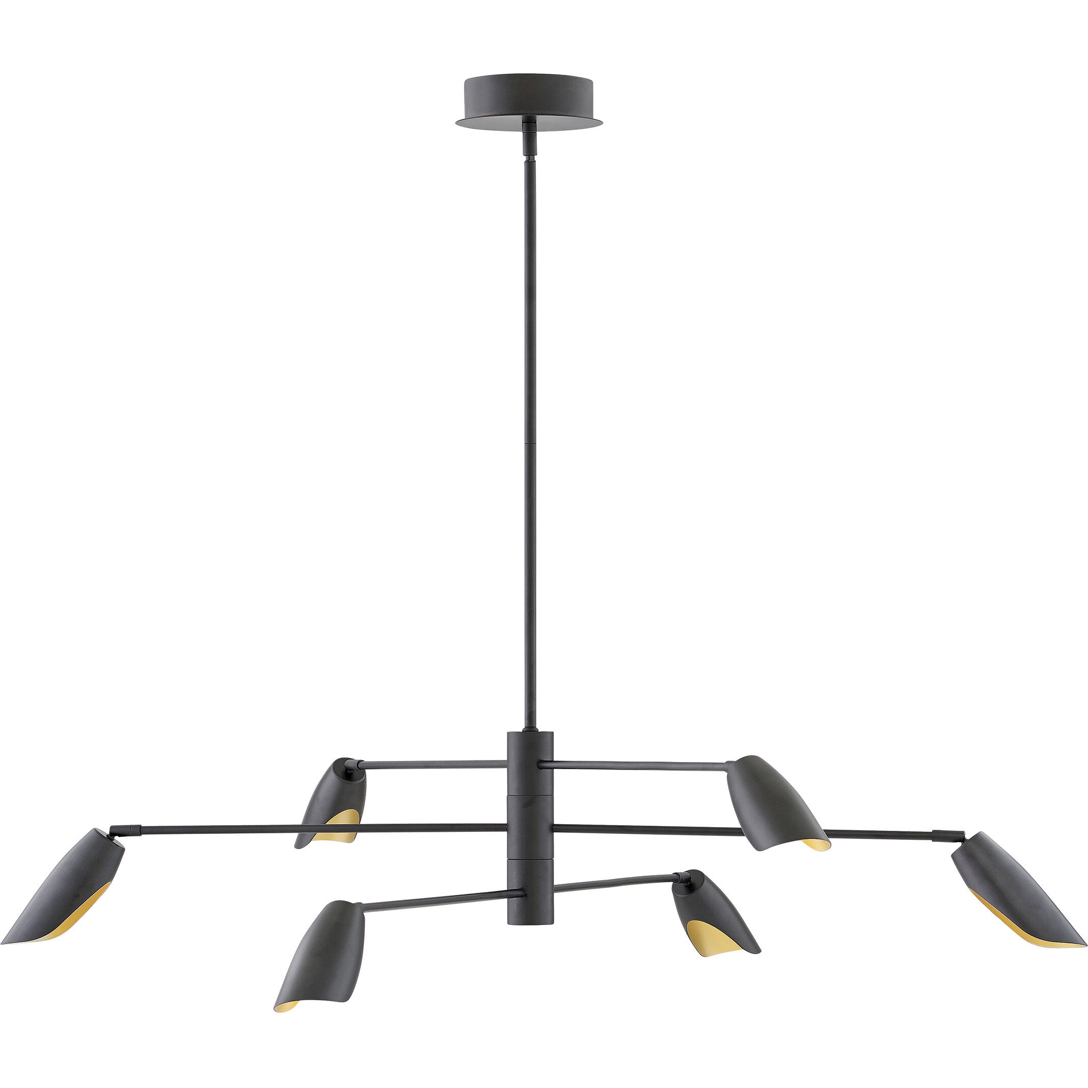 Bowery LED 50 inch Black Chandelier Ceiling Light, Semi-Flush Mount