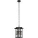 Beacon Square 1 Light 9.5 inch Textured Black Outdoor Hanging Pendant