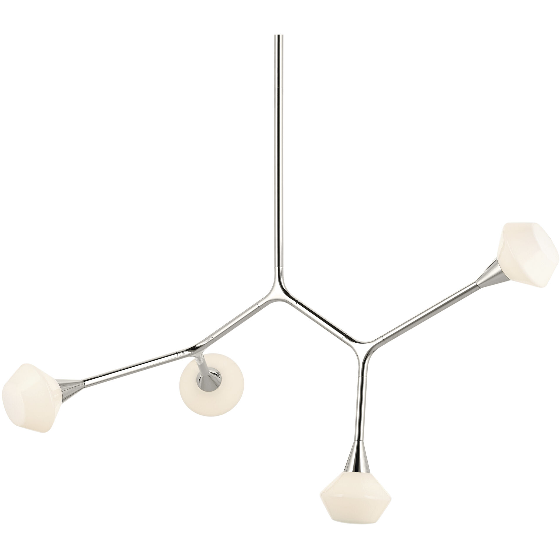 Cassius 4 Light 5.25 inch Polished Nickel Chandelier Ceiling Light, Convertible