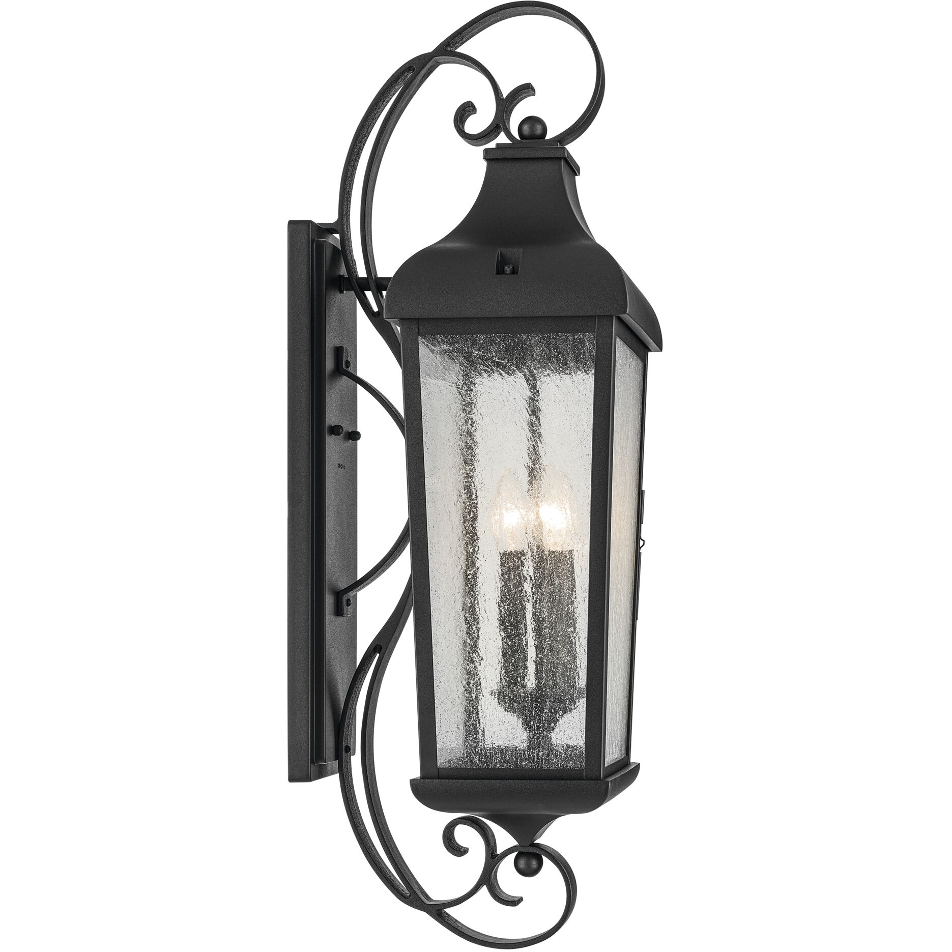 Forestdale 3 Light 31 inch Textured Black Outdoor Wall Sconce, X-Large
