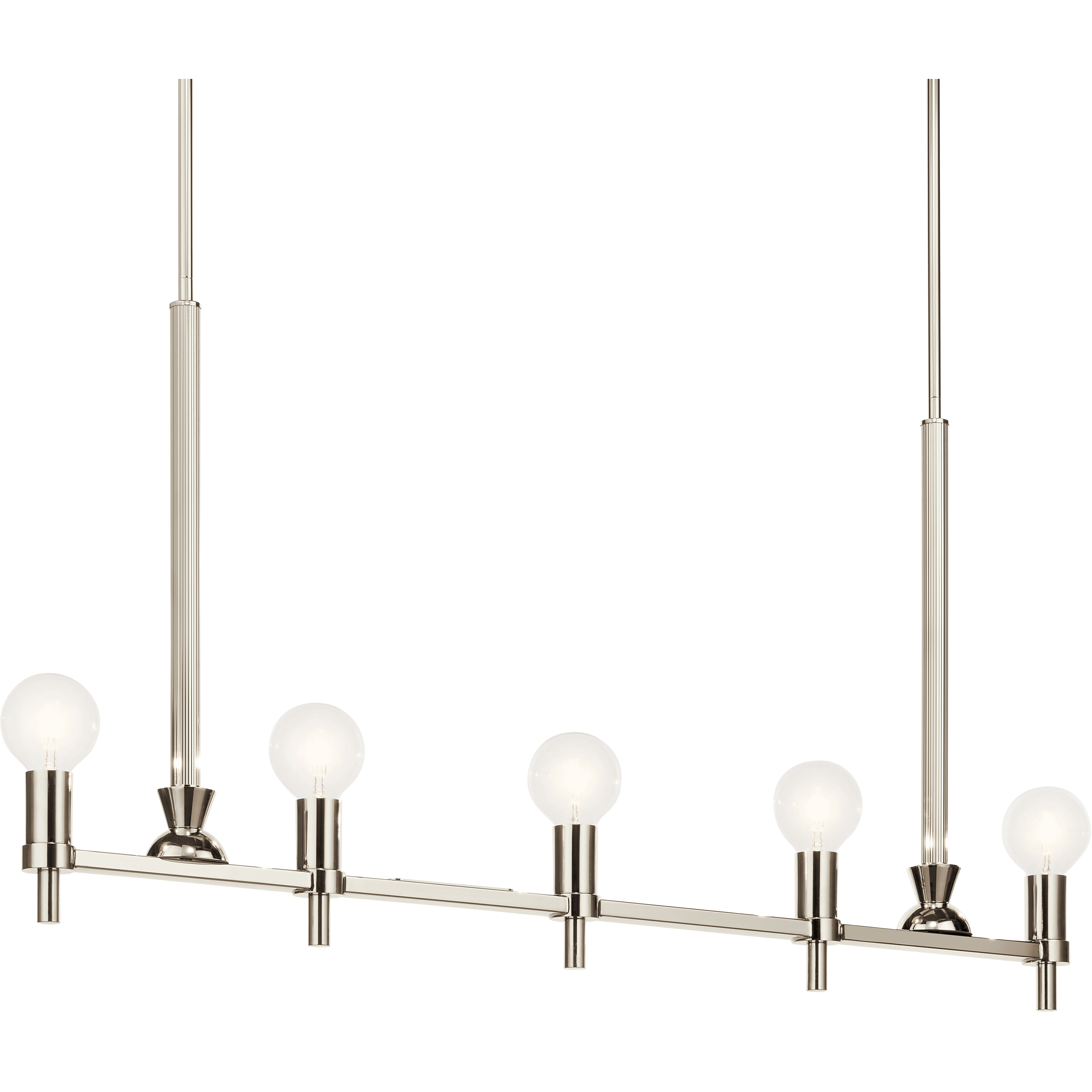 Torvee 5 Light 2.75 inch Nickel Textured Chandelier Linear Ceiling Light in Polished Nickel