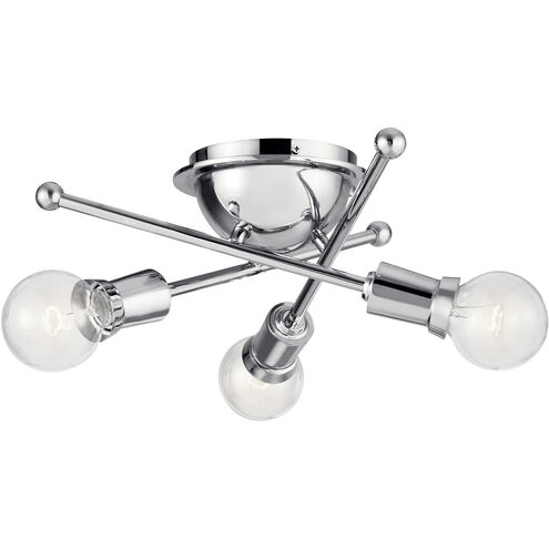 Armstrong 3 Light 15 inch Chrome Flush Mount Light Ceiling Light