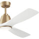 Volos II 54 inch Champagne Bronze with Matte White Blades Ceiling Fan