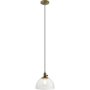 Avery 1 Light 10 inch Natural Brass Mini Pendant Ceiling Light in A19
