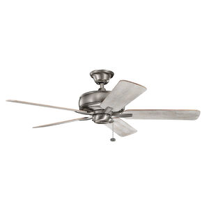 Terra 52 inch Burnished Antique Pewter with Weathered White Walnut / Dark Cherry Blades Ceiling Fan
