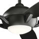 Geno 54 inch Satin Black with Silver Blades Ceiling Fan