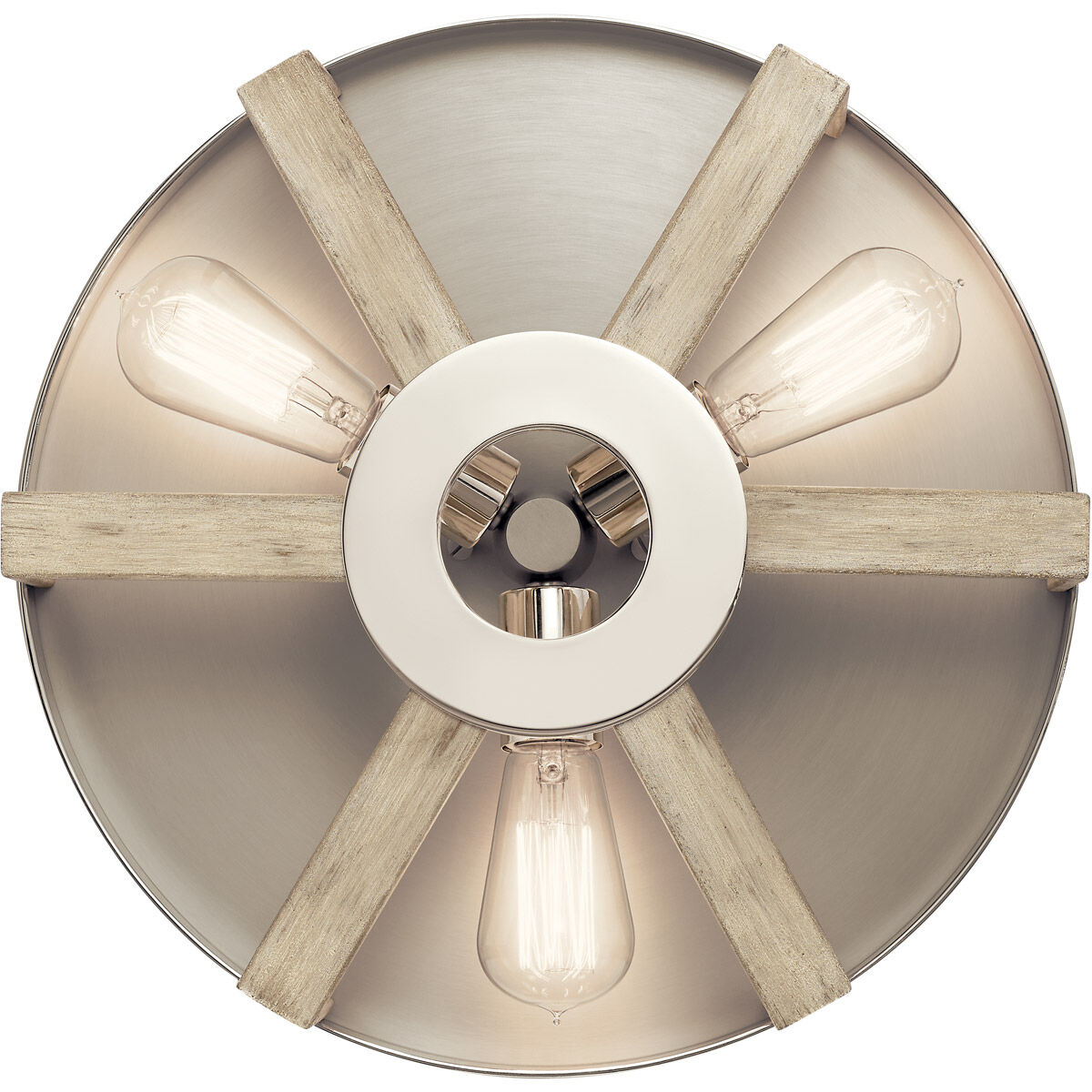 Peyton 3 Light 16 inch White Washed Wood Flush Mount Light Ceiling Light