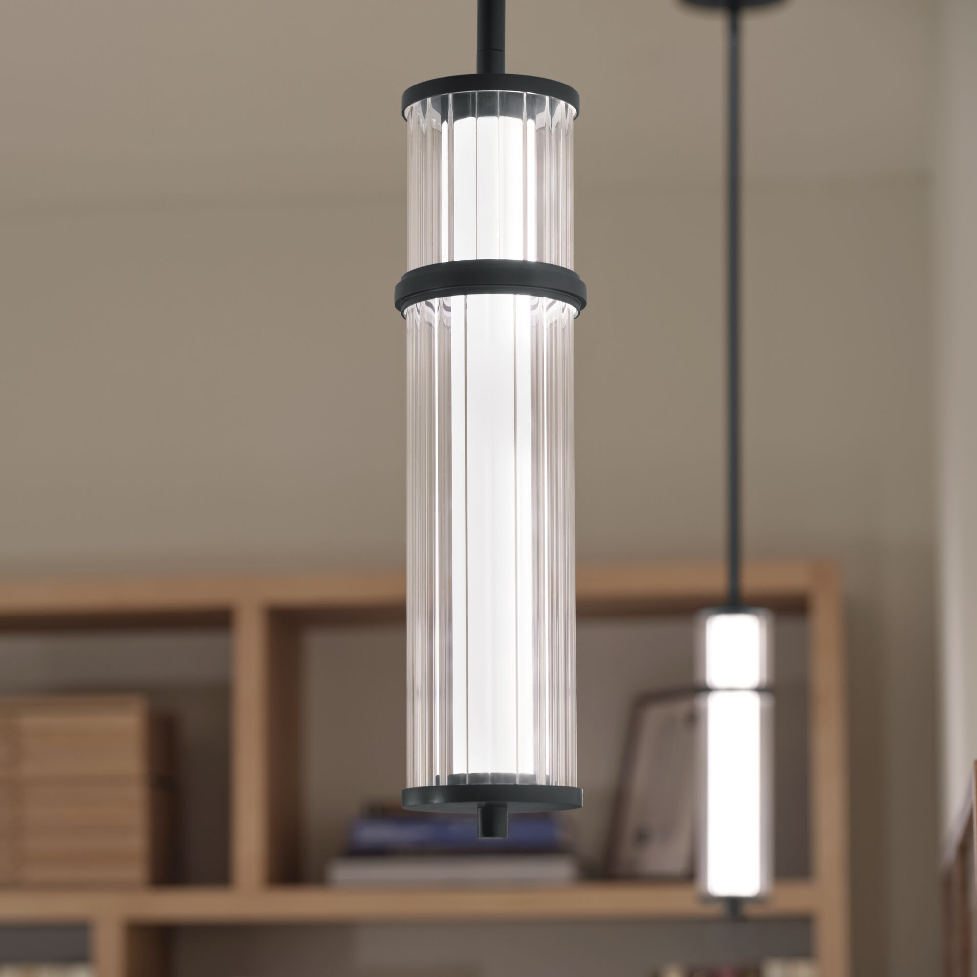 Riven LED Black Mini Pendant Ceiling Light