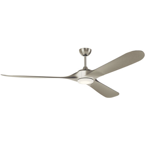 Mylo Weather Plus 80 inch Painted Brushed Nickel with Nickel Blades Ceiling Fan