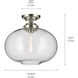Avery 1 Light Brushed Nickel Semi Flush Ceiling Light