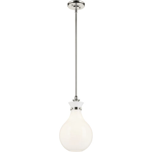 Laria 1 Light Polished Nickel Pendant Ceiling Light in Opal