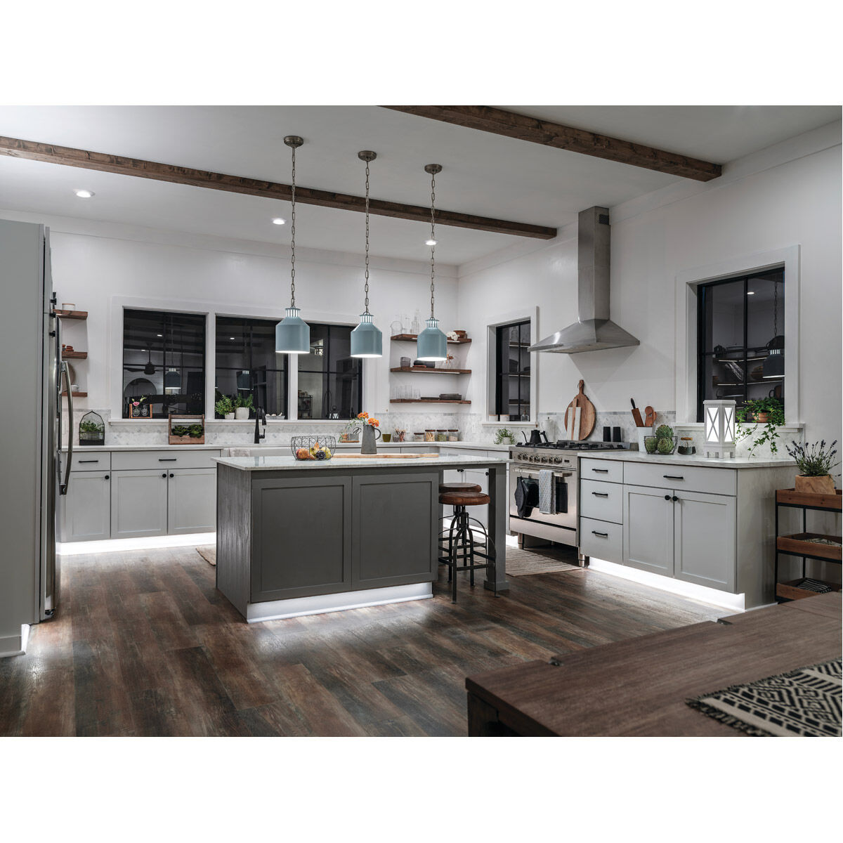 Montauk 1 Light 9 inch Light Blue Mini Pendant Ceiling Light