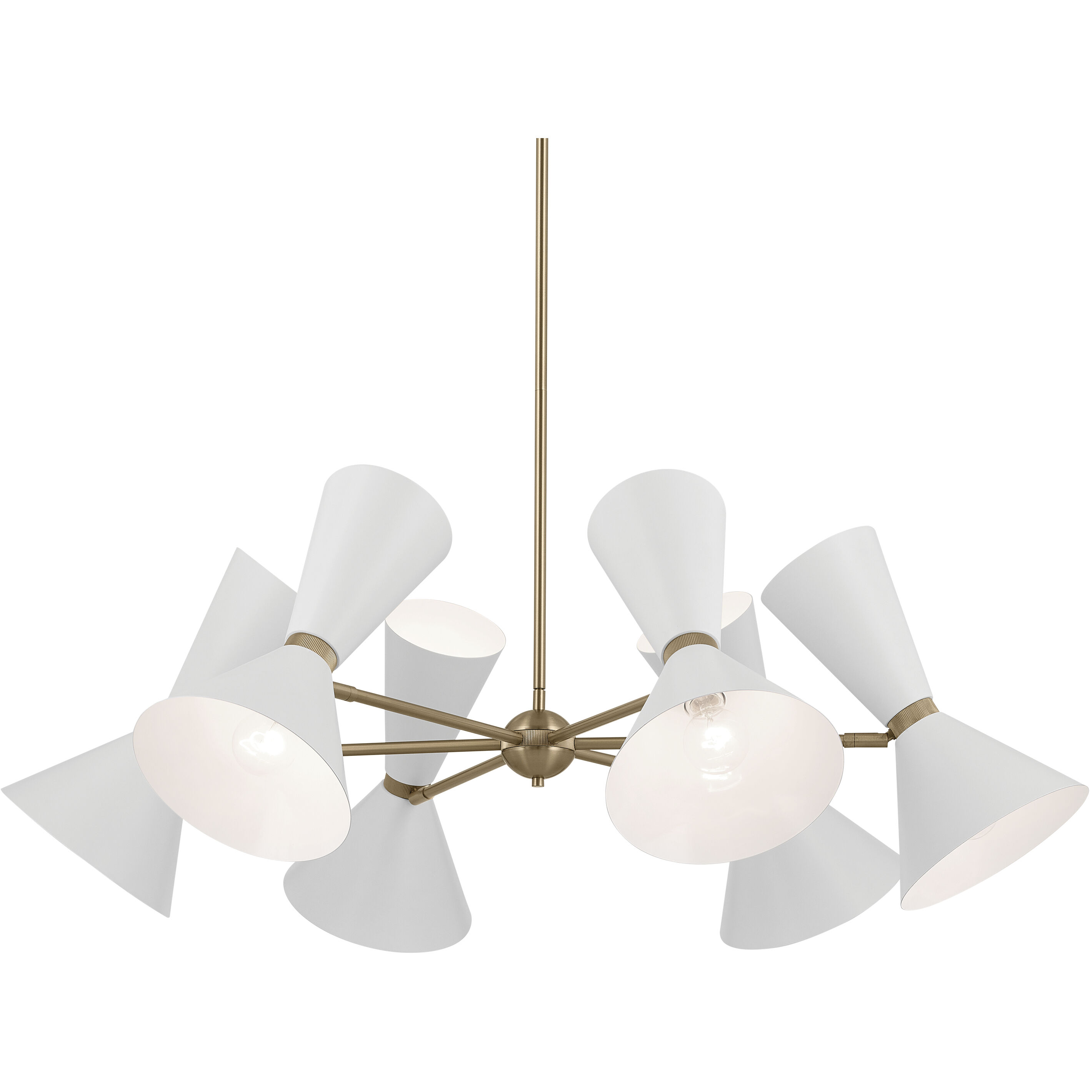 Phix LED 38.75 inch Champagne Bronze with White Chandelier Ceiling Light