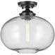 Avery 1 Light Black Semi Flush Ceiling Light