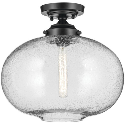 Avery 1 Light Black Semi Flush Ceiling Light