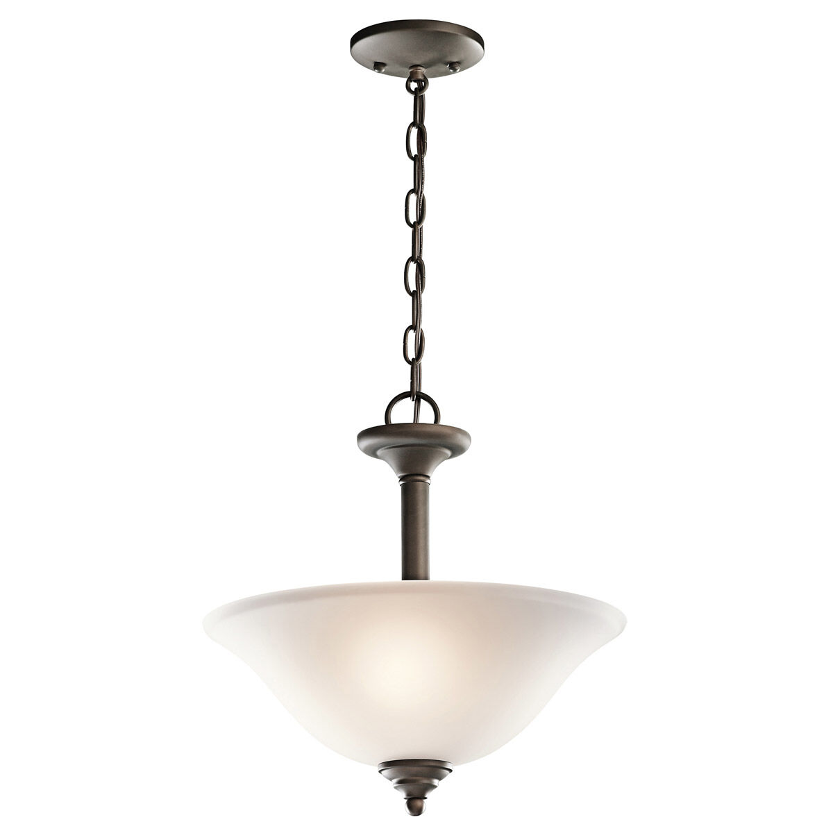 Wynberg 2 Light 15 inch Olde Bronze Inverted Pendant/Semi Flush Ceiling Light in Satin Etched Glass, Incandescent