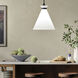 Laria 1 Light Black Pendant Ceiling Light in Opal