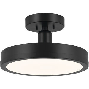 Riu LED 14.25 inch Black Semi Flush Mount Ceiling Light