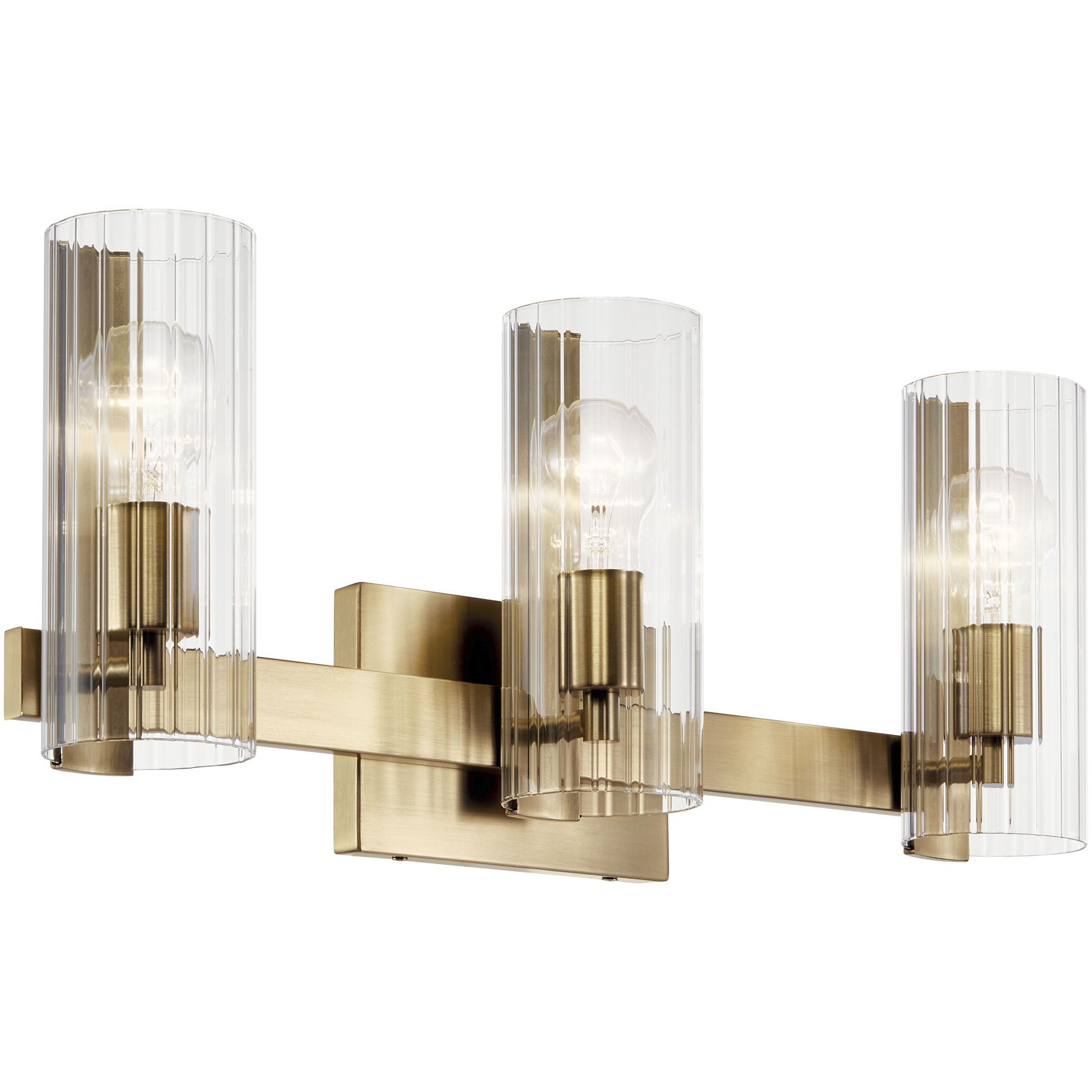 Jemsa 3 Light 22.75 inch Champagne Bronze Bath Bracket Wall Light, 3 Arm