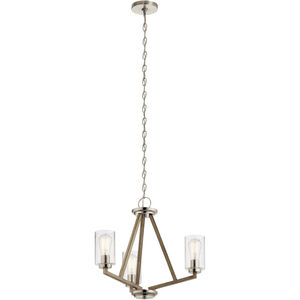 Deryn 3 Light 22 inch Distressed Antique Gray Chandelier 1 Tier Small Ceiling Light, Small
