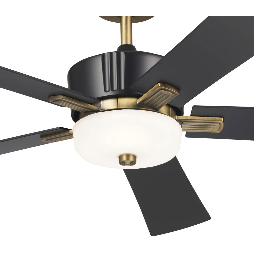 Icon 56 inch Satin Black with Black Blades Ceiling Fan