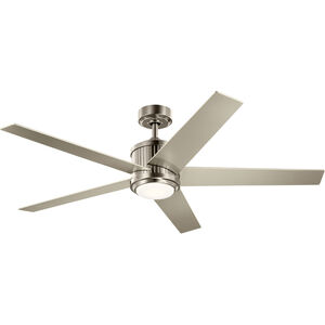 Brahm 56 inch Brushed Stainless Steel with Silver Blades Ceiling Fan