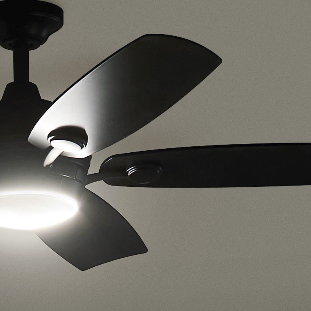 Tranquil 56 inch Satin Black with Black Blades Ceiling Fan