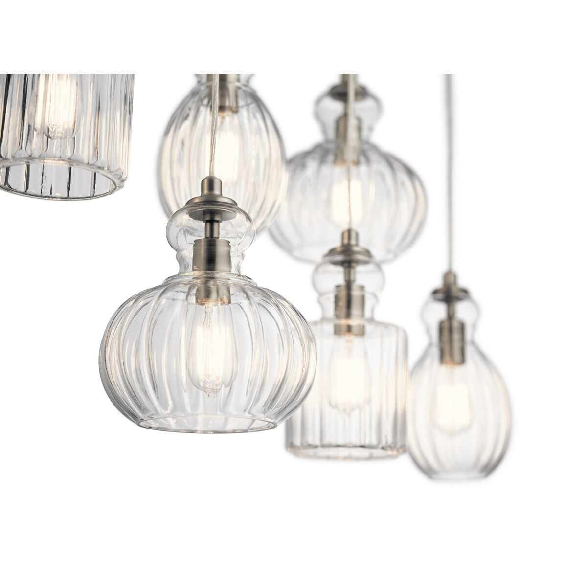 Riviera 6 Light 12.25 inch Brushed Nickel Chandelier Linear Ceiling Light