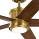 Brahm 56 inch Natural Brass with Walnut Blades Ceiling Fan