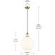 Laria 1 Light Champagne Bronze Pendant Ceiling Light in Opal