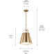 Etcher 1 Light Champagne Bronze Pendant Ceiling Light