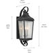 Forestdale 3 Light 31 inch Textured Black Outdoor Wall Sconce, X-Large